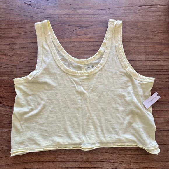 Pilcro The Kacey Cotton-Slub Scoop-Neck Crop Tank - Size XL - Picture 1 of 7